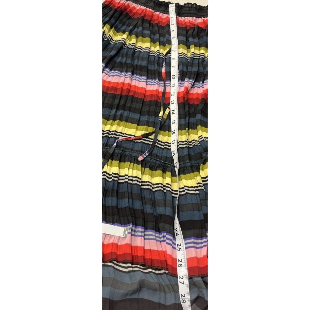 Free People Crinkle Pleat Striped High Low Multi Colored Maxi Skirt Size XS/TP - Picture 3 of 7